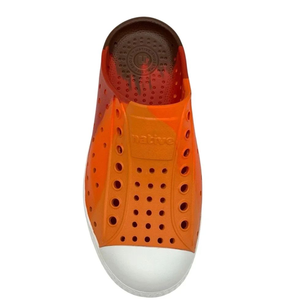 Native Little Boys Girls Jefferson Clog Size 11 Marble Orange Sunset Roasted